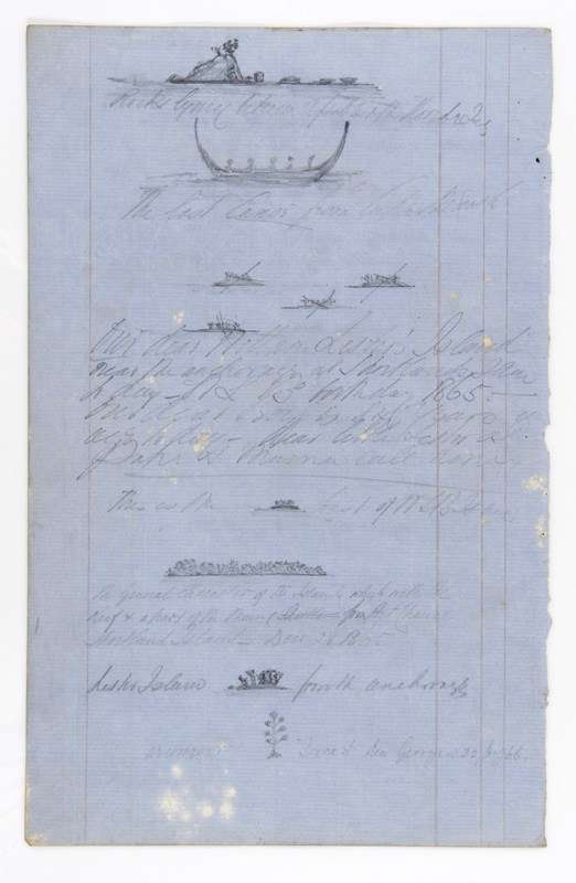 DartDiary Sketch of canoes from the diary ANMM 00048022