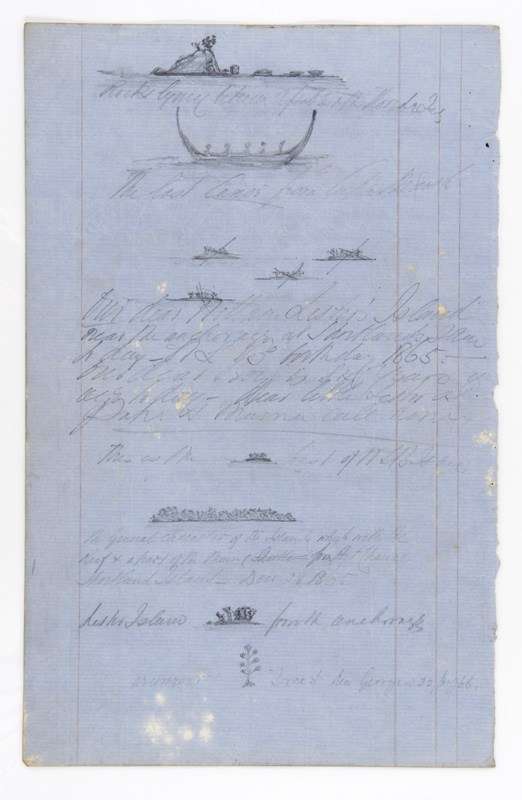 Sketch of canoes from the diary ANMM 00048022 