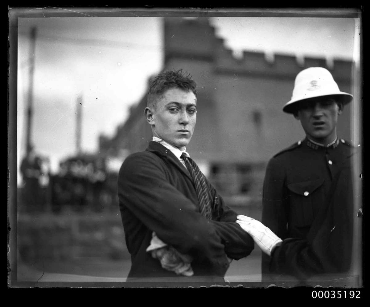 Photograph of an injured man