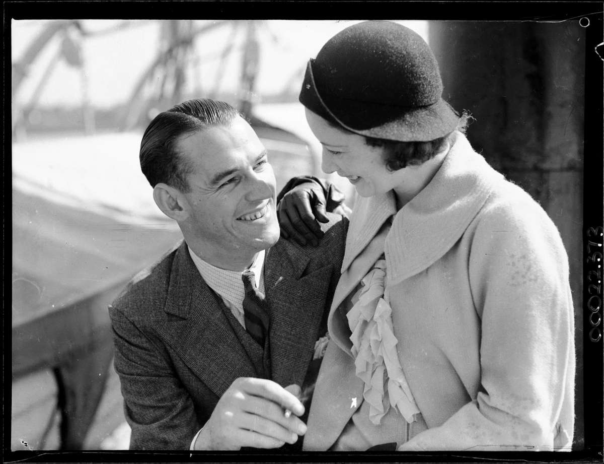 Brian Abbot and his wife Grace Rikard Bell on board SS Morinda. This photograph was also published in The Australian Women’s Weekly on 24 October 1936Samuel J Hood Studio ANMM Collection