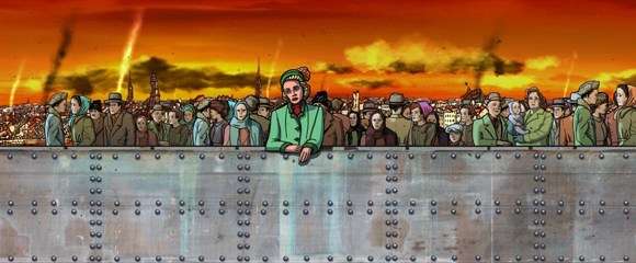 Still from Waves of migration featuring woman on board passenger liner