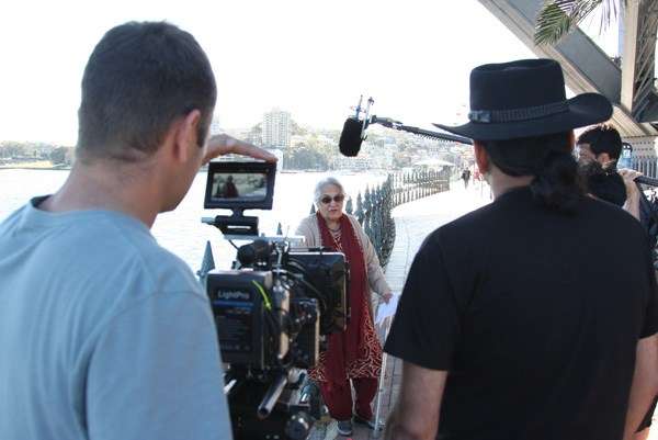 80 year old Indian Aussie being filmed for the film.