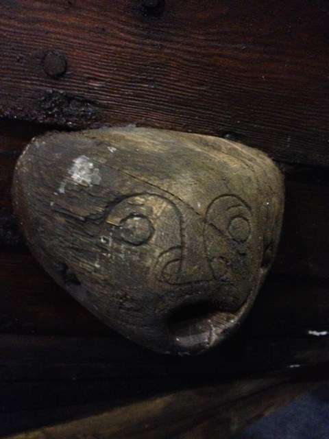 The steer board cone on the Arby rowing boat from the Swedish History Museum