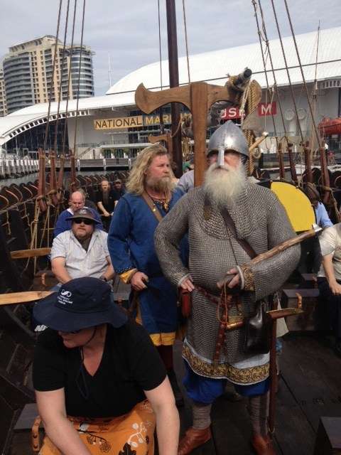 Museum staff and volunteers are ordered to row by some hirsuite Vikings