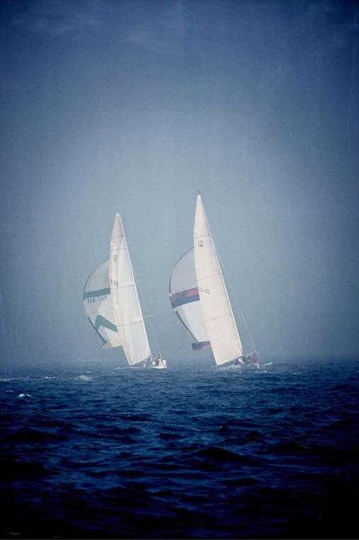 Two yachts on water