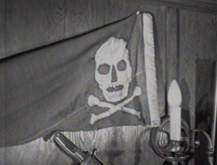 Pirate flag on Seeteufel. Screen capture reproduced courtesy of National Film and Sound Archive of Australia