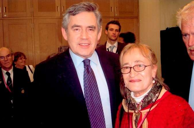 Pamela Smedley with British Prime Minister Gordon Brown, 2010