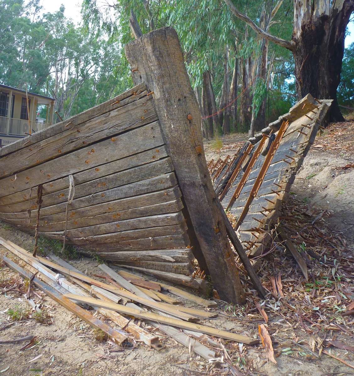 PS Murrumbidgee bow section beside the wet dock. Image by David Payne