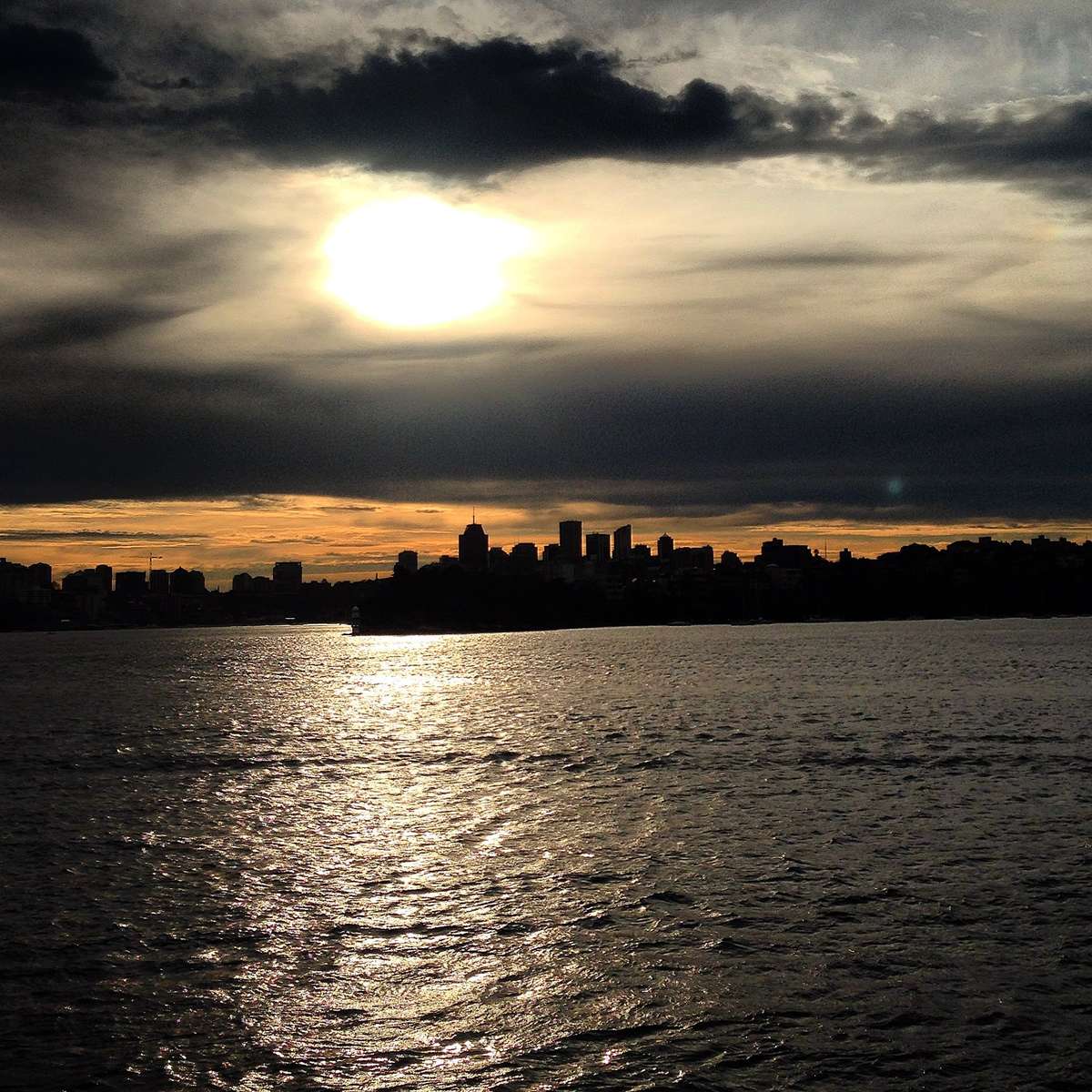The Sydney skyline as seen from onboard HMB Endeavour. ANMM photo by Donna Carstens