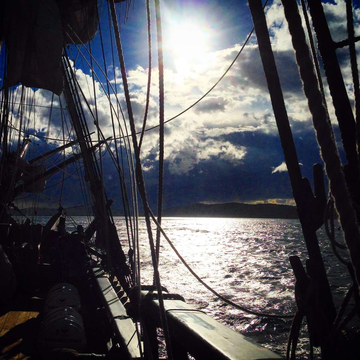 The view from onboard HMB Endeavour. ANMM photo by Donna Carstens