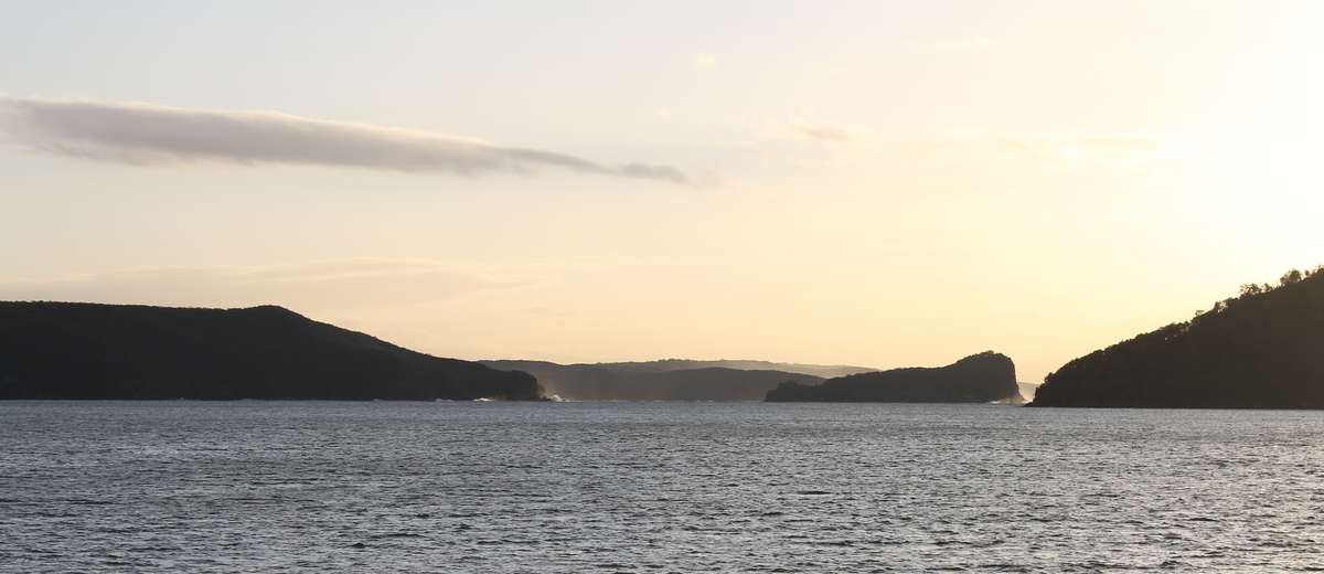 Early morning on the Hawkesbury River from onboard HMB Endeavour.