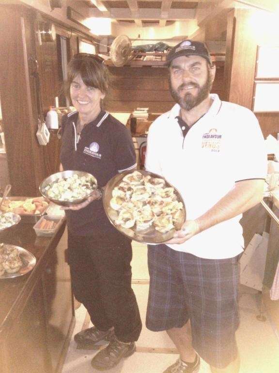 Catering Officer Nigel Sedberry and assistant Paula Tinney cooking up a storm