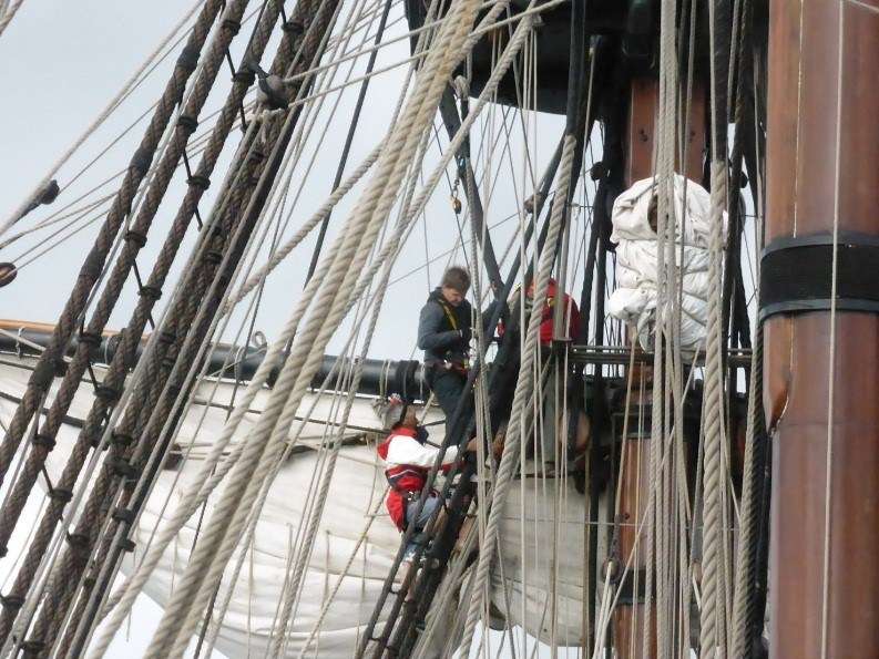 Climbing the mast