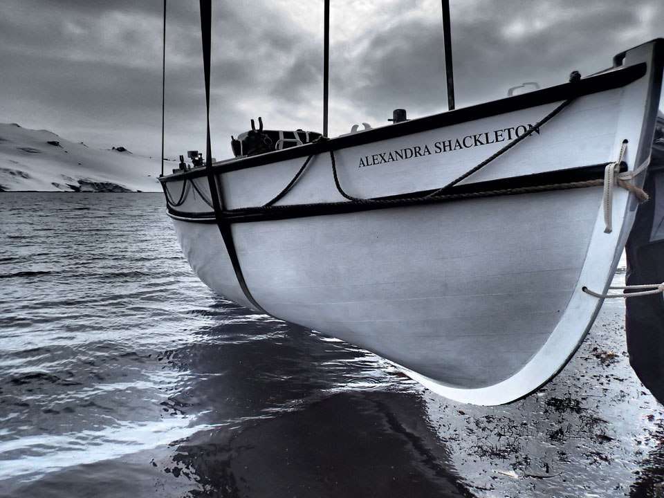 Shackleton Epic expedition vessel Alexandra Shackleton splashed down near Arctowski Base, King George Island.
