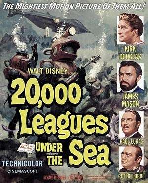 Poster for the 1954 film 20,000 Leagues under the Sea