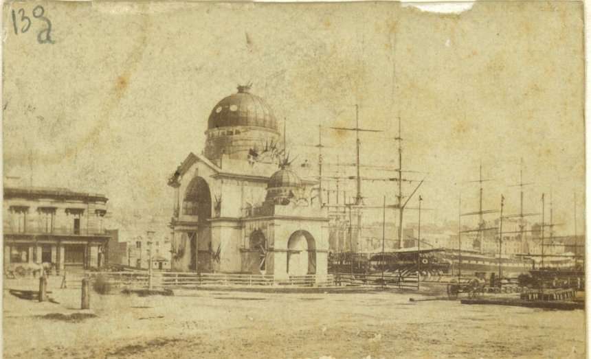 The triumphal arch at Circular Quay, built especially for the Duke