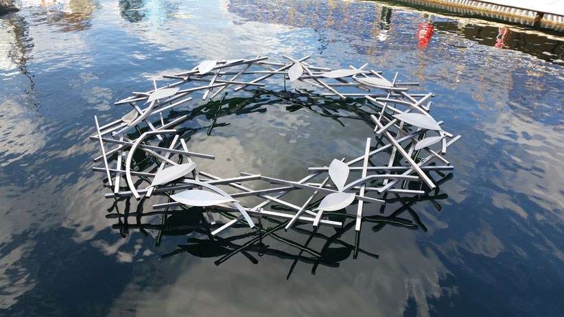 AE1 commemorative sculpture ‘… the ocean bed their tomb’ at the Australian National Maritime Museum