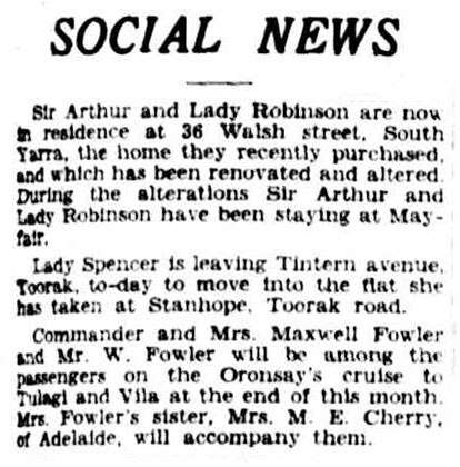 A newspaper clipping from the Argus Social News column dated 24 August, 1934.