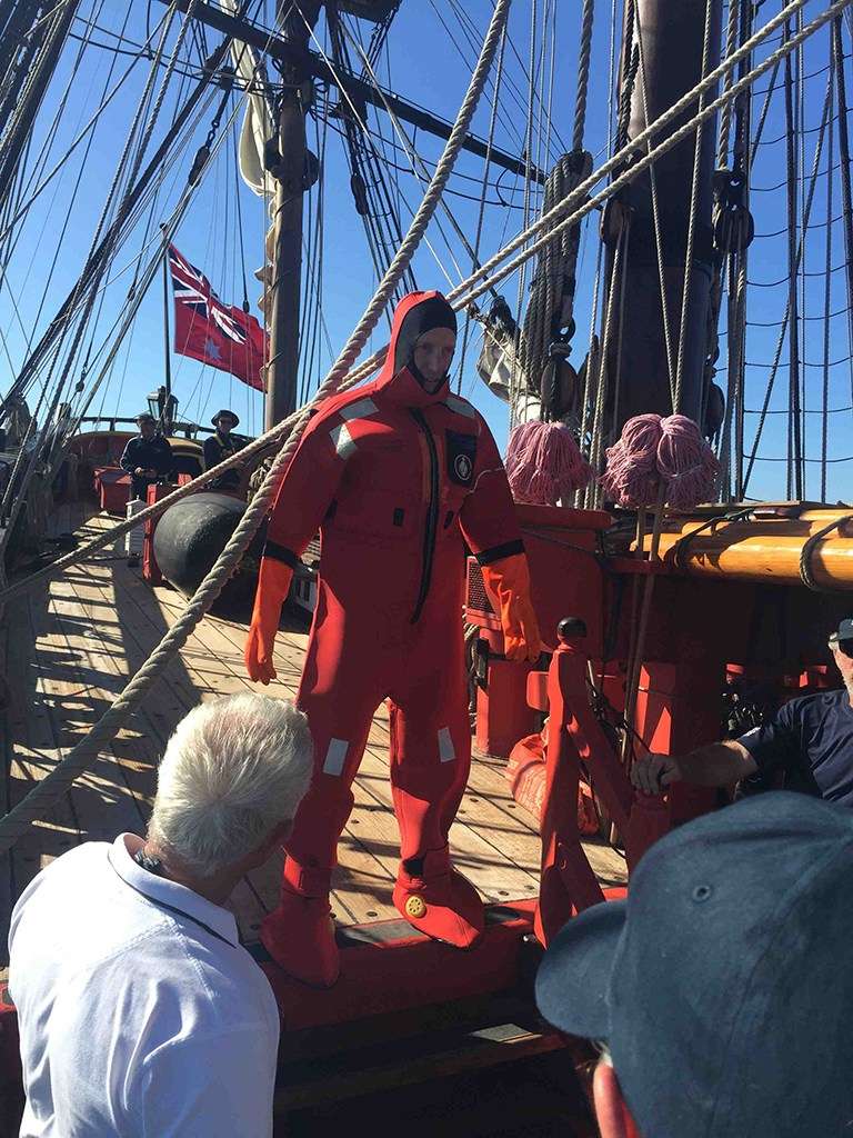 Eddie in an immersion suit