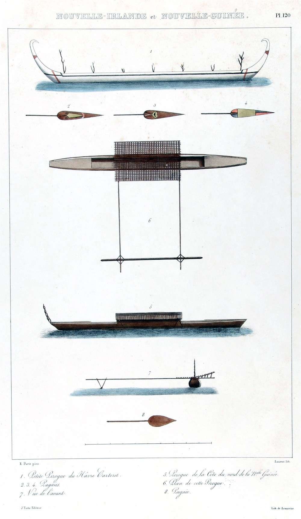 Outrigger canoes from New Ireland and New Guinea. ANMM collection 00046855.