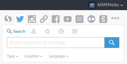 Inserting elements into Storify. 