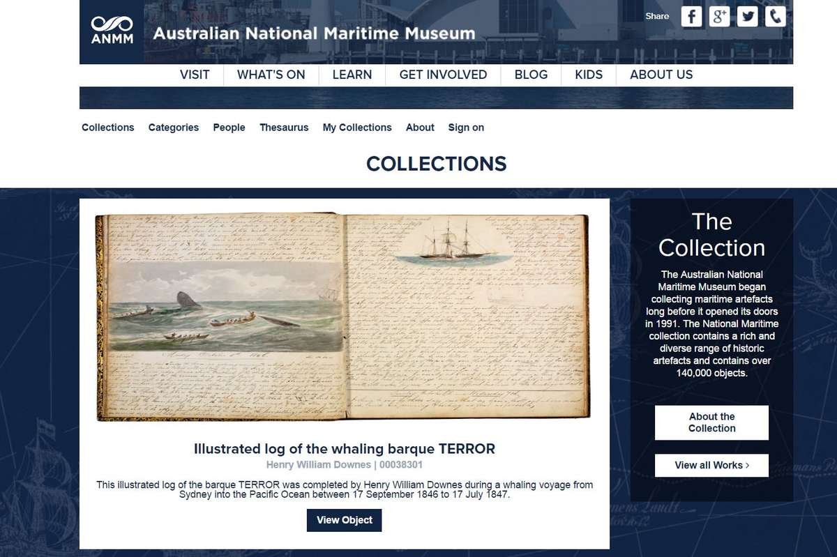 Homepage of our new online collection website. Image: ANMM.