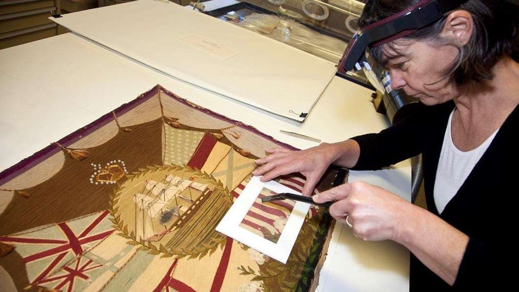 Textile conservator Sue Frost. Image: ANMM. 
