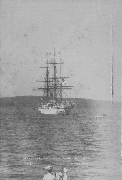 Departure of HMS <em>Cordelia</em>, 1892. Image: <a href="http://photosau.com.au/cos/scripts/home.asp">City of Sydney Archives</a>.