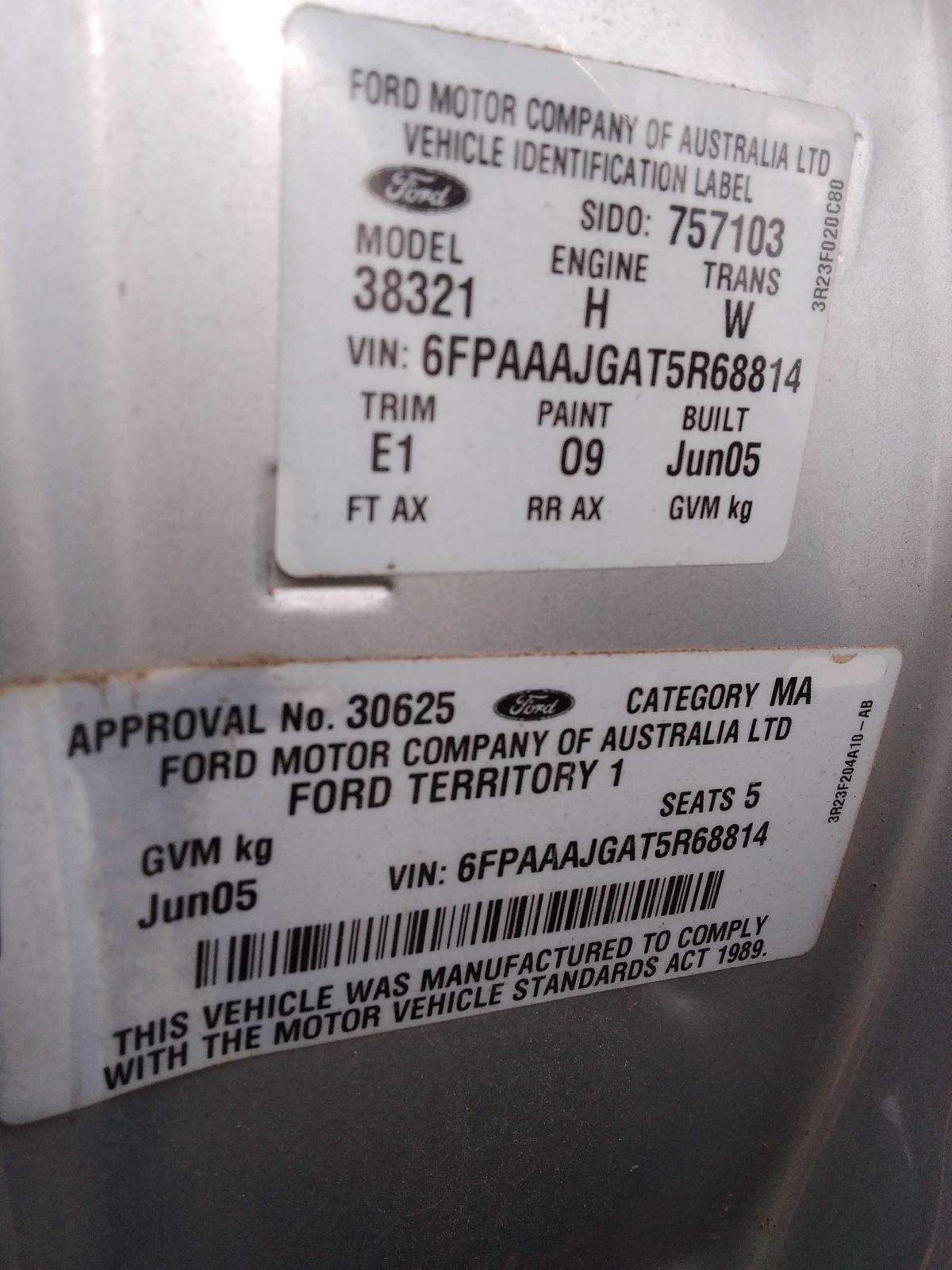View Auto part Door/Boot/Gate Lock Ford Territory 2005