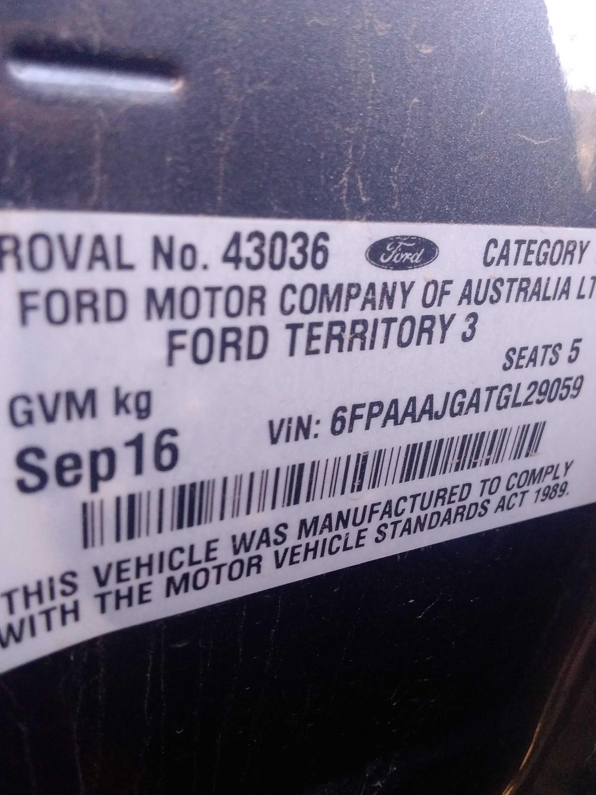 View Auto part Right Front Window Reg/Motor Ford Territory 2016