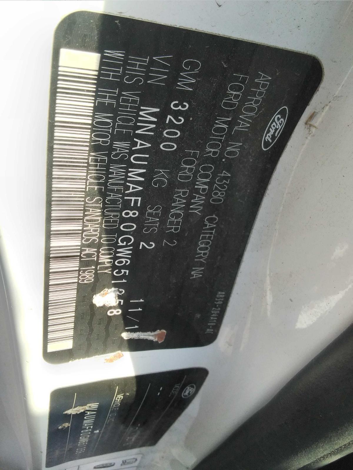 View Auto part Right Front Window Reg/Motor Ford Ranger 2016