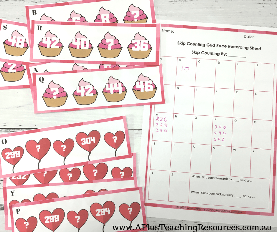 free valentines day skip counting math game counting by 2s