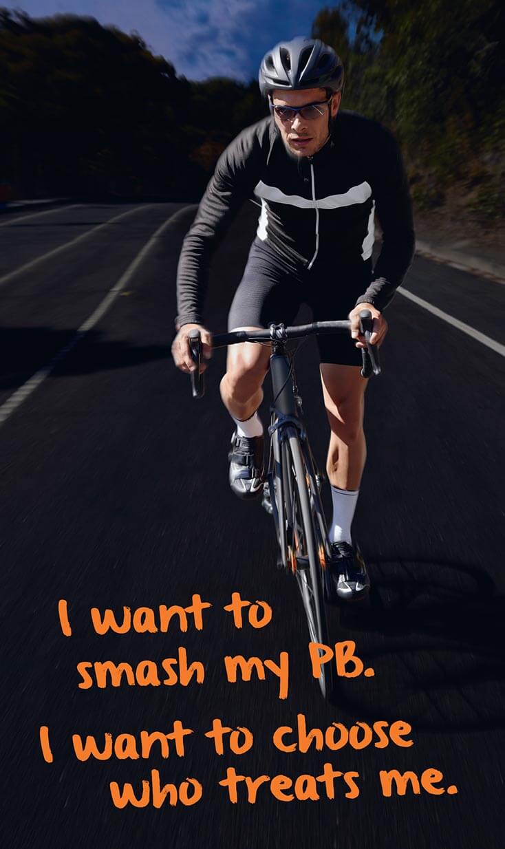 Australian Unity | Man cycling along dark road