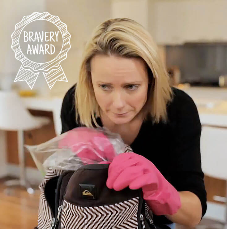 Raco Cookware | Kate Burch comedian smelling kids backpack | Bravery award