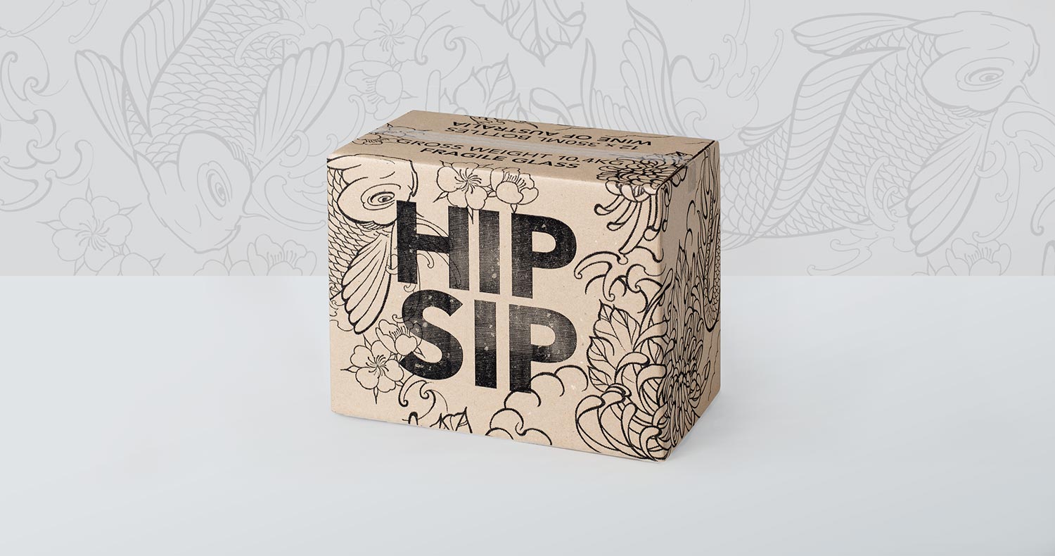 Hip Sip packaging brown cardboard box