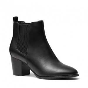 black block heel booties