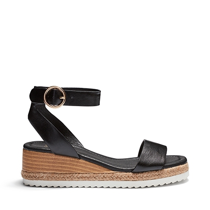 black small wedge sandals