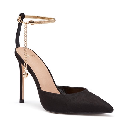 court heels with strap