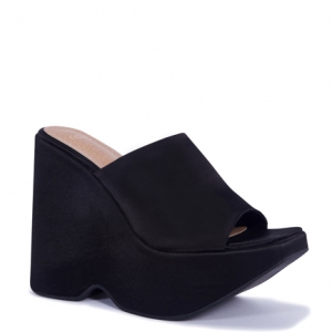 black platform wedges closed toe