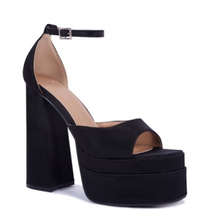 platform black chunky heels