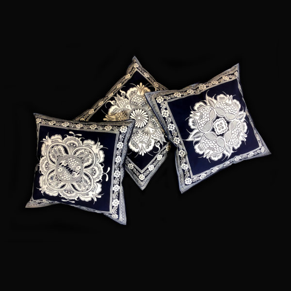 Miao Indigo Dyed Batik Cushion covers One Tribe
