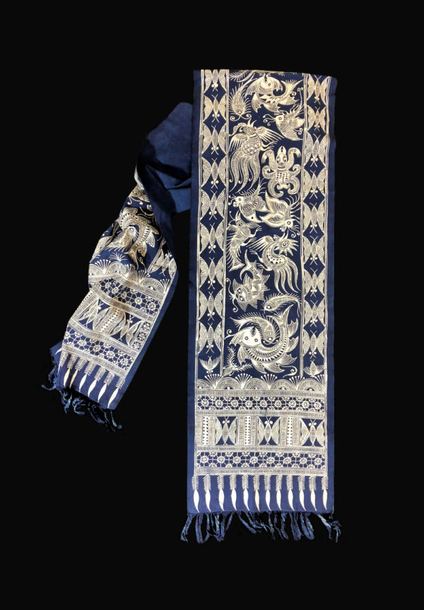 Miao Indigo Dyed Handloom Batik Butterfly Mother Border Pattern II One Tribe