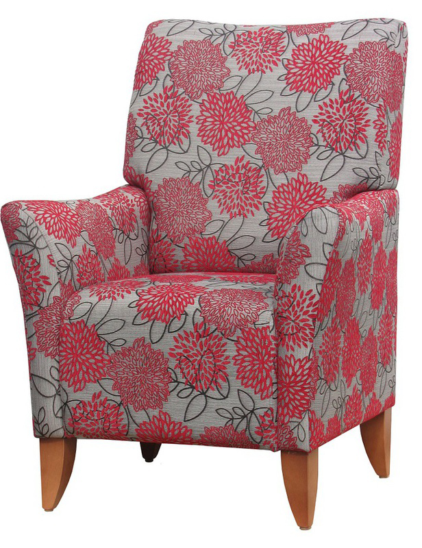 Lounge Aged Care Accent Chair red floral