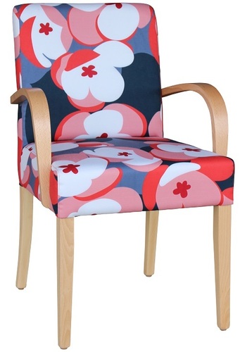 Dining and Occasional Davina Wooden arm Chair Floral Fabric