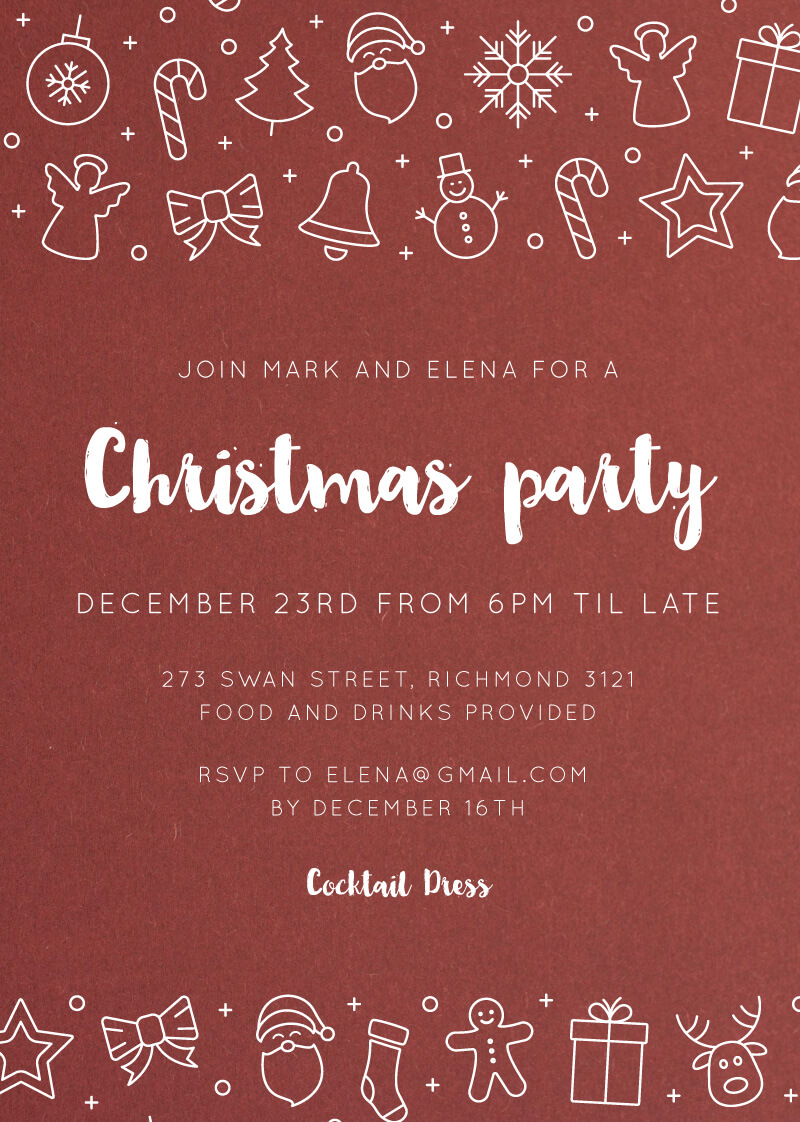 Christmas Ornaments Christmas Party Invitations by Paperlust