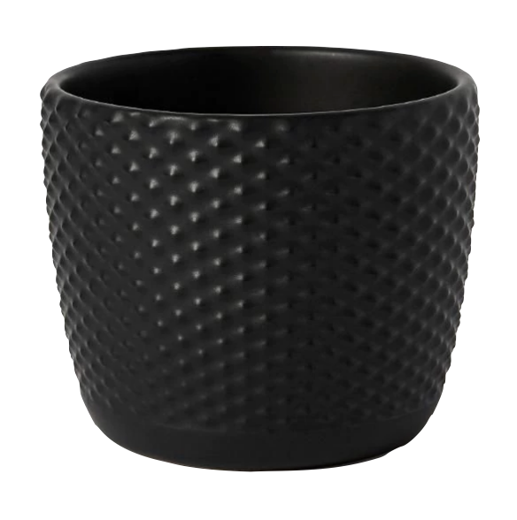 Embossed Ceramic Votive Holder Black 7.5cmH x 9cmD The Event Mill