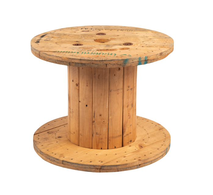 Wooden Reel Coffee Table - 64cmH x 94cmD - The Event Mill