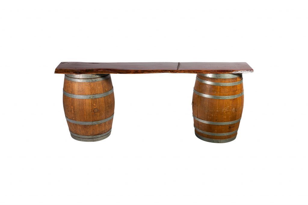 Restored Wine Barrel Bar With Polished Marri Wood Top 3m Long The