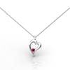 Vogue "A Heart Full of Love" Garnet Necklace Pendant in Sterling Silver