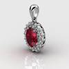 Genuine Natural Garnet Elliptic Cluster Pendant